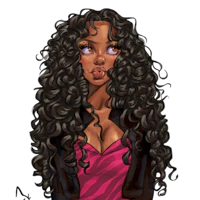 a cartoon of a black woman with curly hair